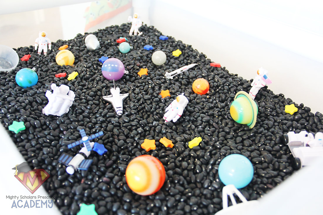 Outer Space Sensory Table Mighty Scholars Preschool